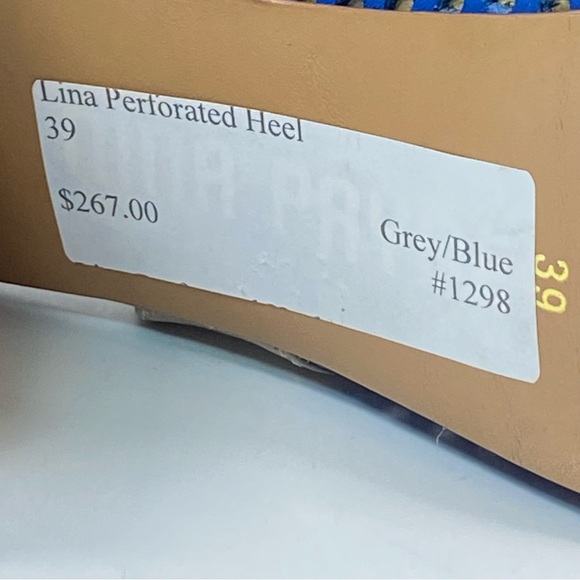 Anthropologie Nina Payne 8.5 9 Slingback Sandal Lina Heels Blue Leather EU 39 - Picture 10 of 11